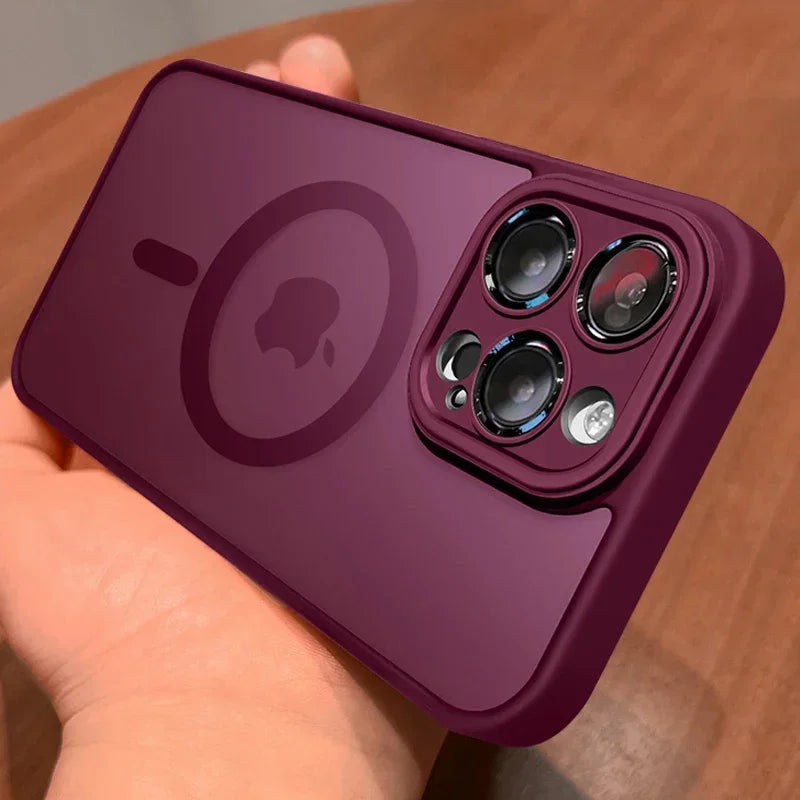 Magnetic Matte Translucent Armor Case for iPhone