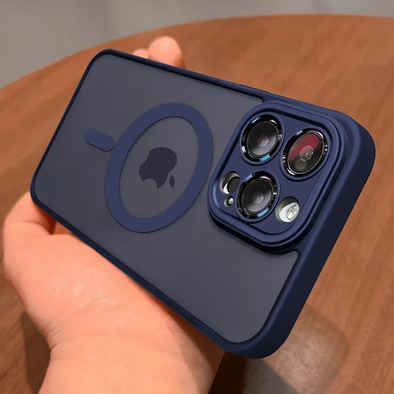 Magnetic Matte Translucent Armor Case for iPhone