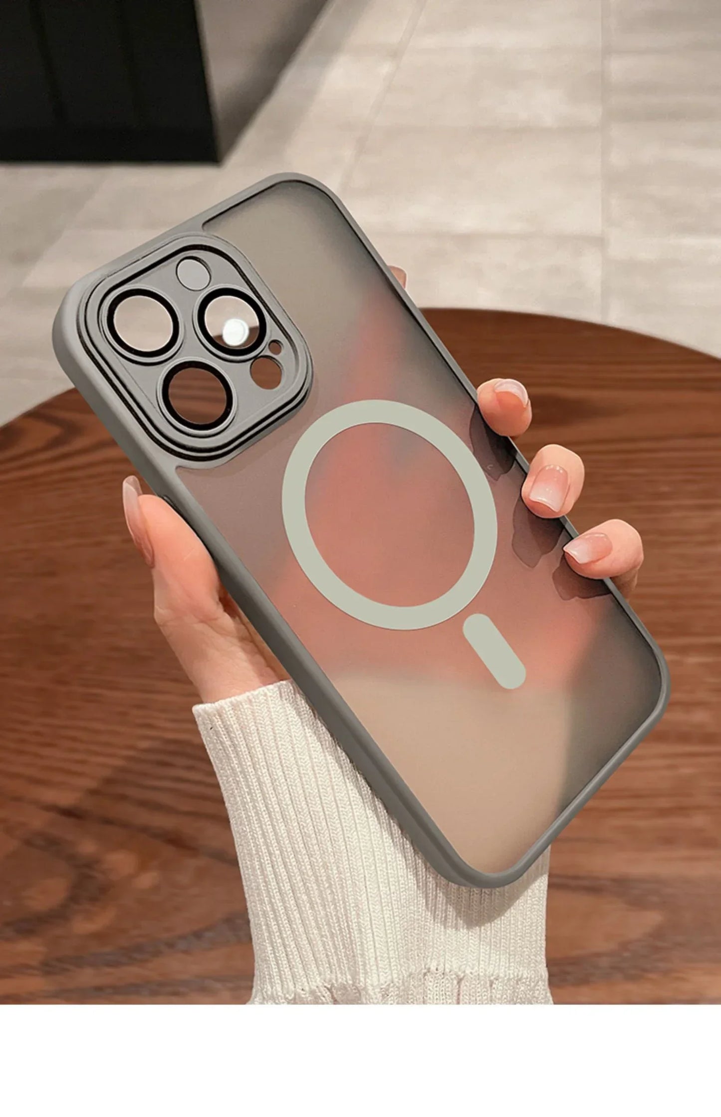 Magnetic Matte Translucent Armor Case for iPhone