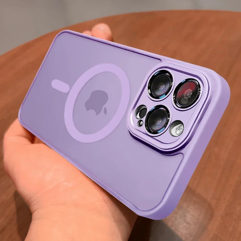 Magnetic Matte Translucent Armor Case for iPhone