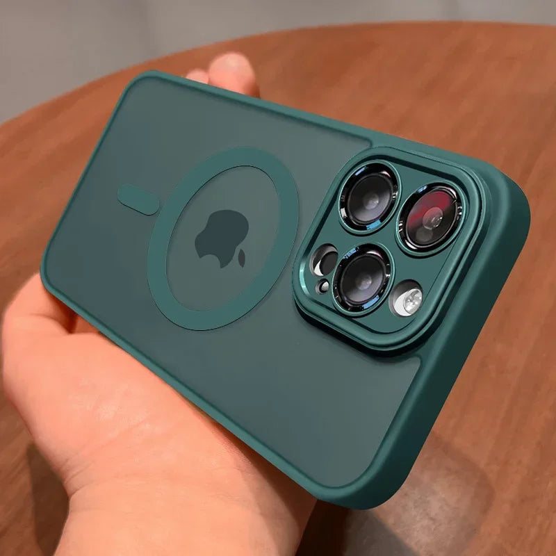 Magnetic Matte Translucent Armor Case for iPhone