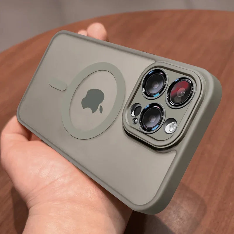 Magnetic Matte Translucent Armor Case for iPhone