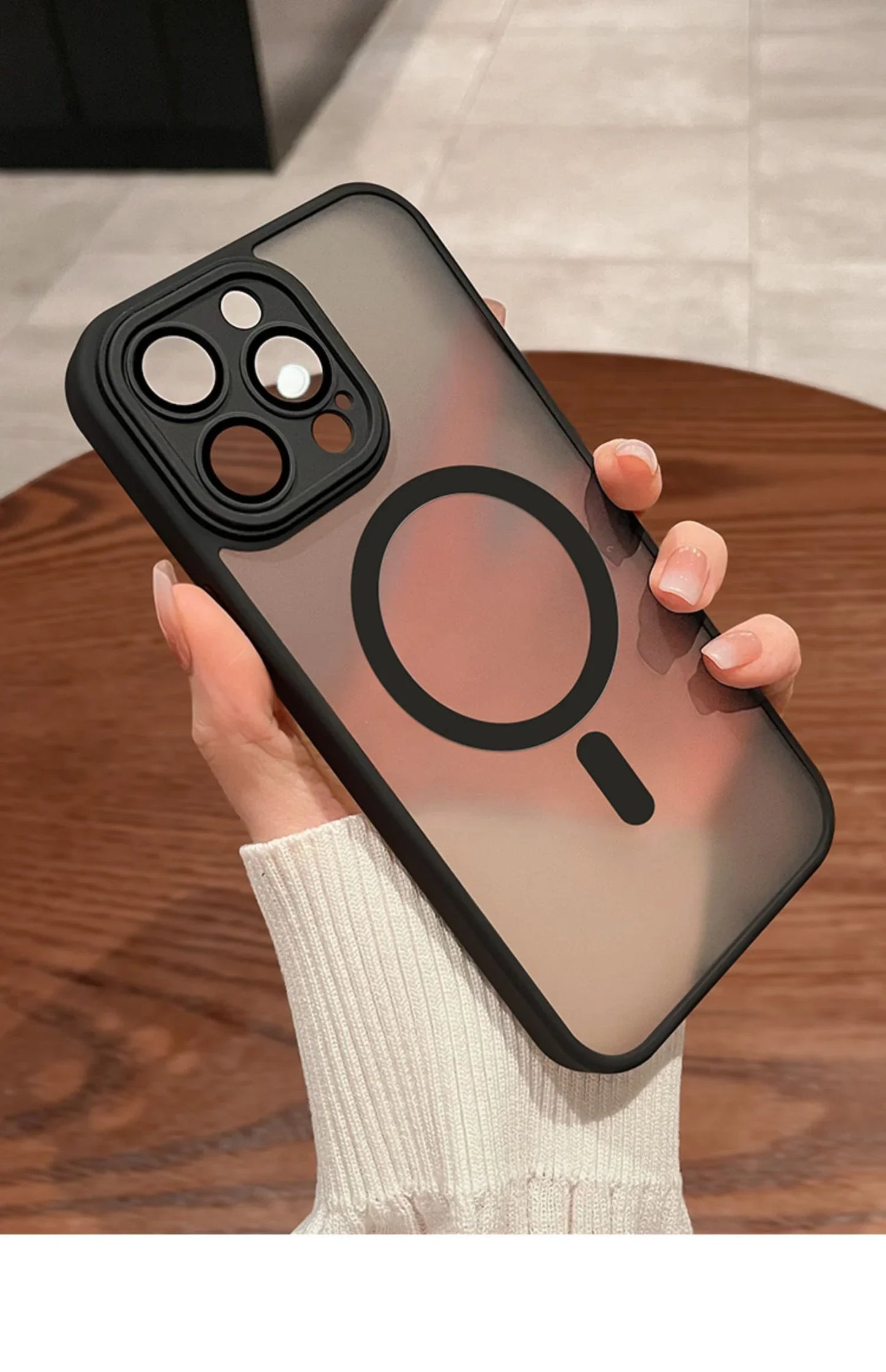 Magnetic Matte Translucent Armor Case for iPhone