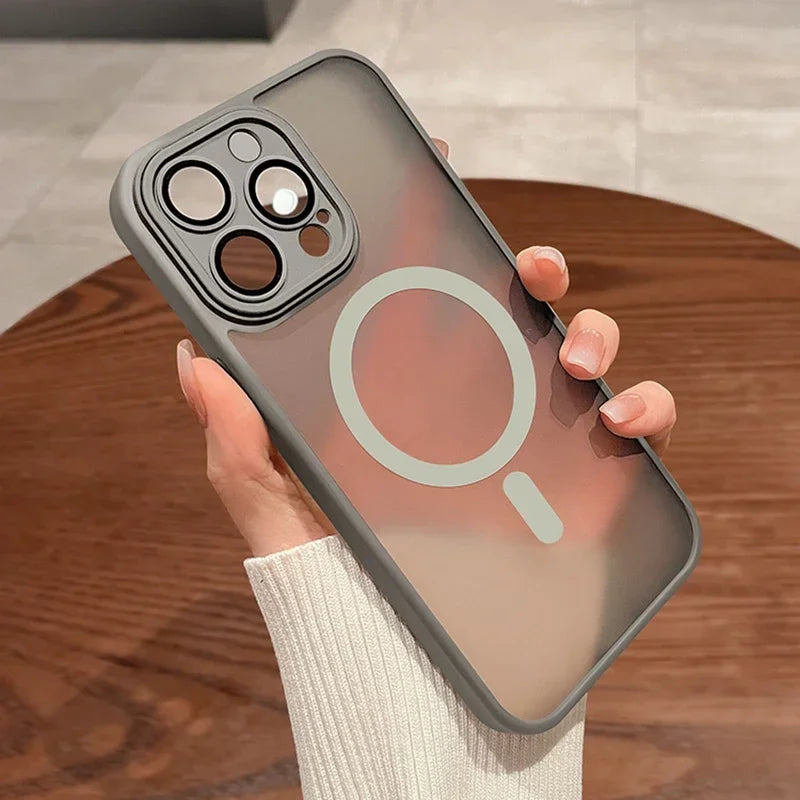 Magnetic Matte Translucent Armor Case for iPhone