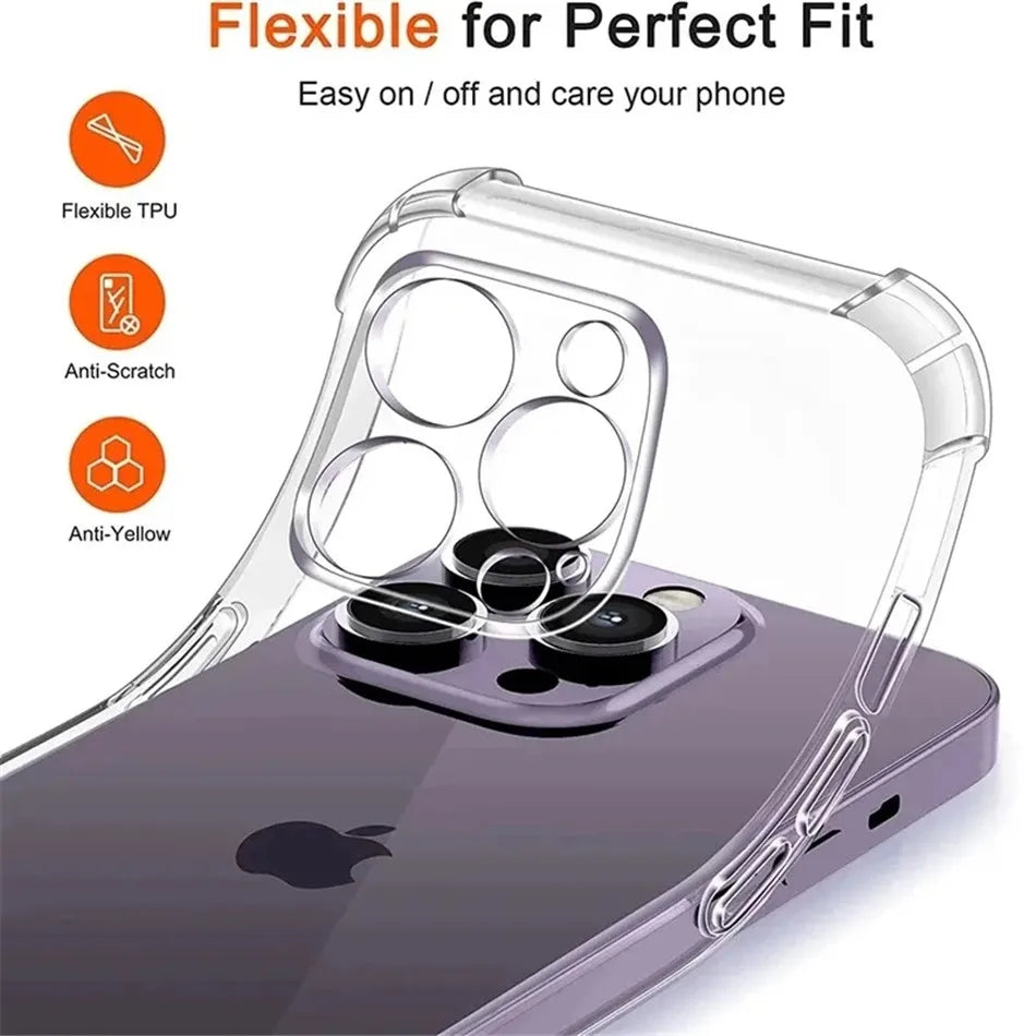 Soft Transparent Silicone Protective Case for iPhone