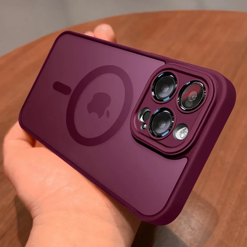 Magnetic Matte Translucent Armor Case for iPhone