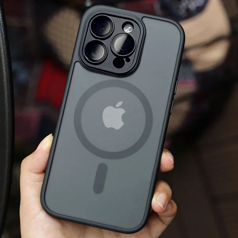 Magnetic Matte Translucent Armor Case for iPhone